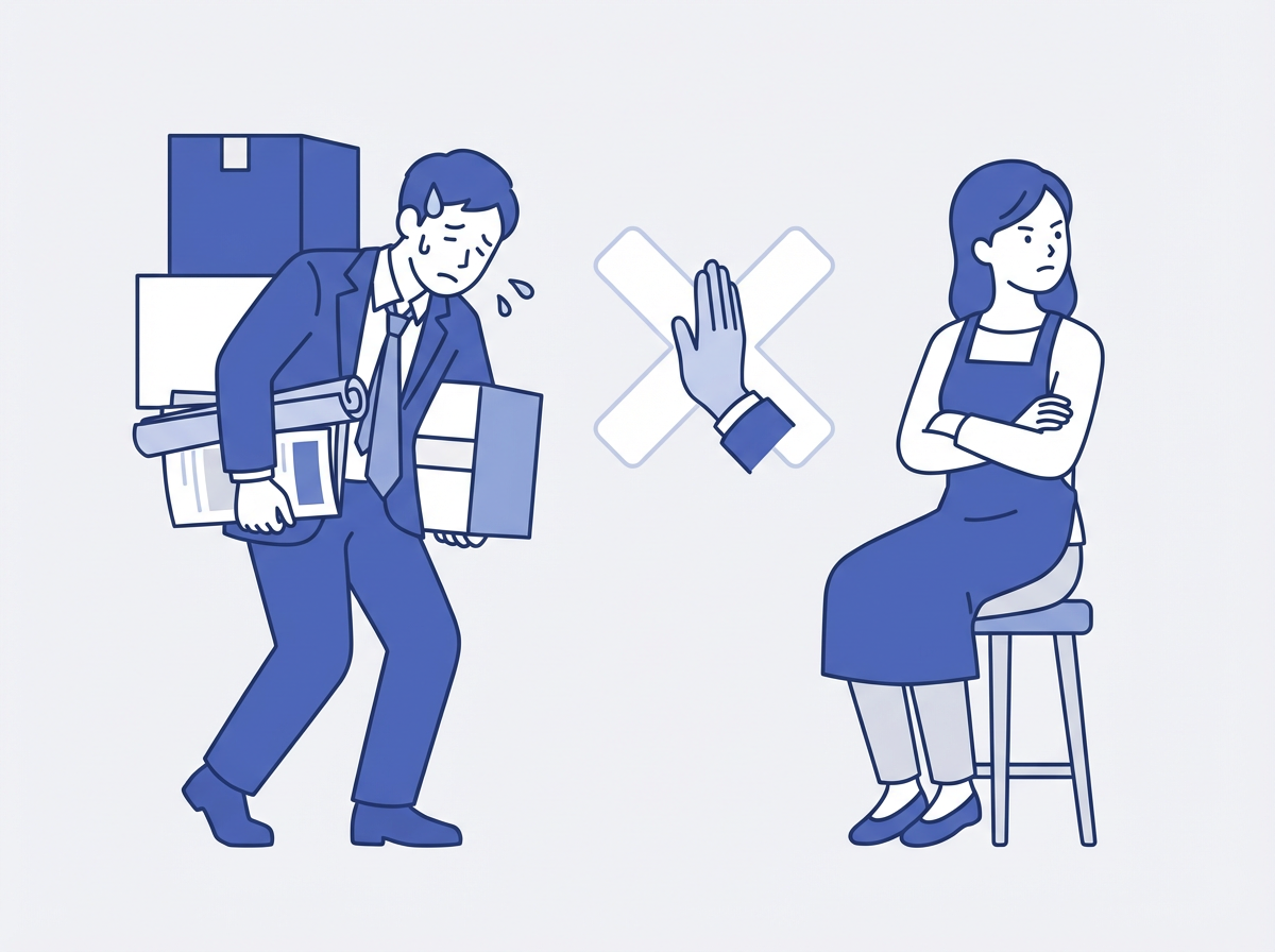 원장님이 영업사원을 거절하는 장면